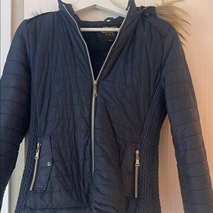 Women's Navy Quilted Puffer Jacket